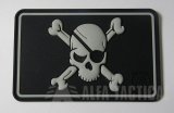 Nášivka Patchzone 3D Pirate Skull 70x45mm, černo-bílá