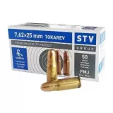 Náboj STV 7,62x25mm Tokarev FMJ, 85gr, 1ks