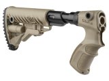 Pažba FabDefense M4 na Remington 870 s absorbérem zpětného rázu, písková